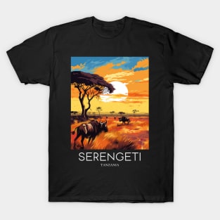 A Pop Art Travel Print of the Serengeti National Park - Tanzania T-Shirt